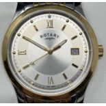 A gentleman's stainless steel Rotary GB00793/09 wristwatch, boxed, with manual, wrist measure and