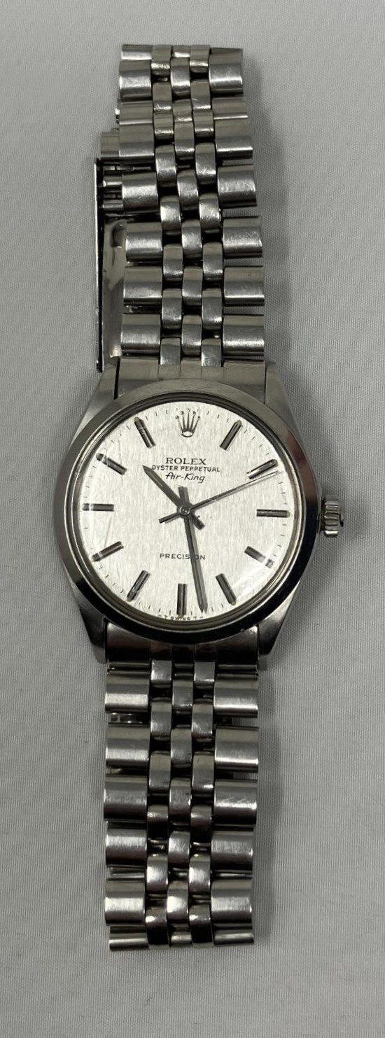 A gentleman's stainless steel Rolex Oyster Perpetual Air-King Precision wristwatch, with extra links - Image 2 of 2