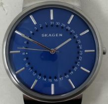 A gentleman's stainless steel Skagen Ancher SKW6234 wristwatch, boxed, with instruction and warranty