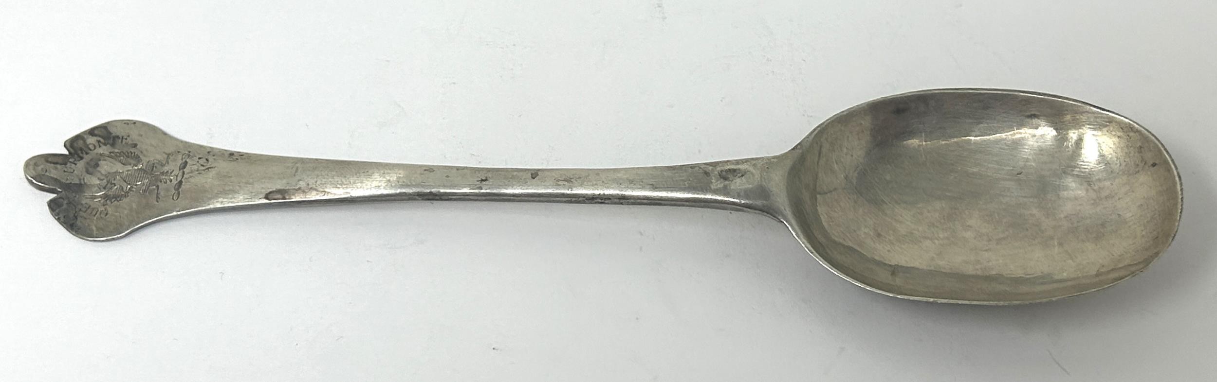 A mid-18th century silver trefid spoon, London 1751, 1.6 ozt