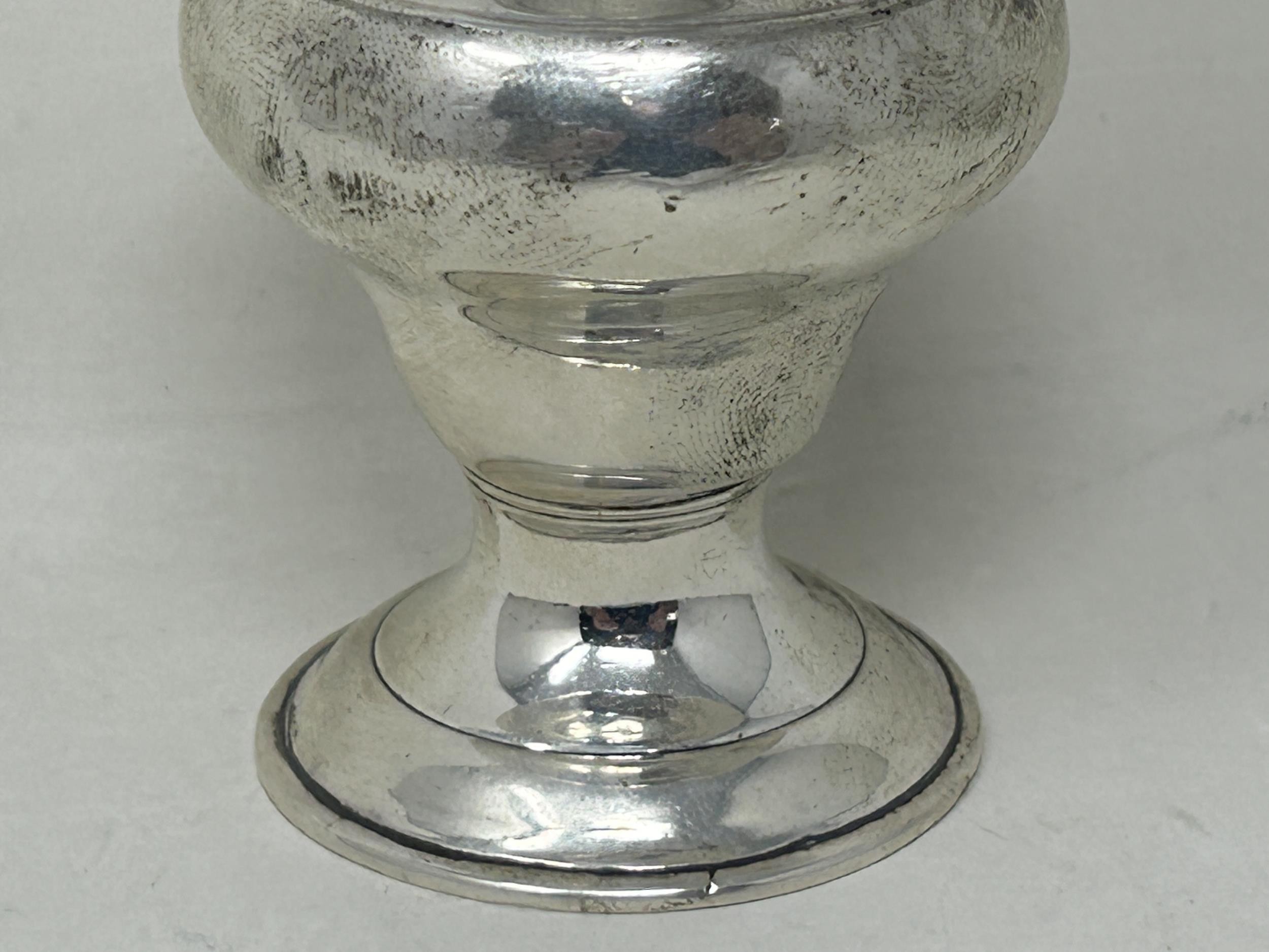 A George III silver sifter, marks rubbed, 2.2 ozt, 14 cm high - Image 2 of 7