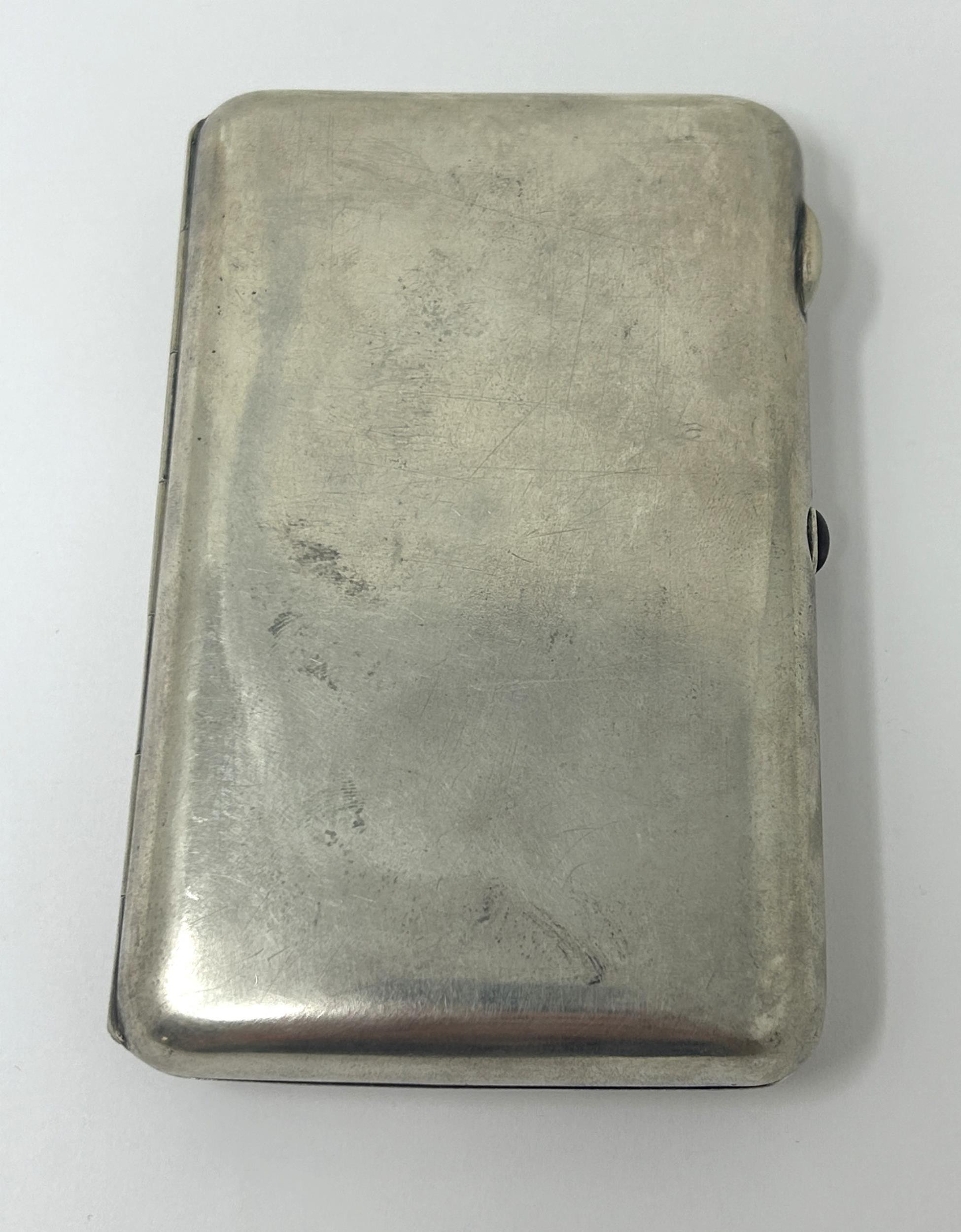 A Continental silver coloured metal cigar case All in 6.1 ozt - Image 2 of 5
