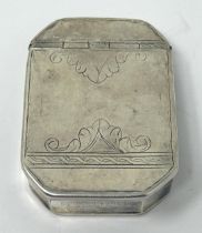 An 18th century silver snuff box, marks rubbed, 48.7 g