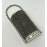 A George IV silver and metal nutmeg grater, London 1825