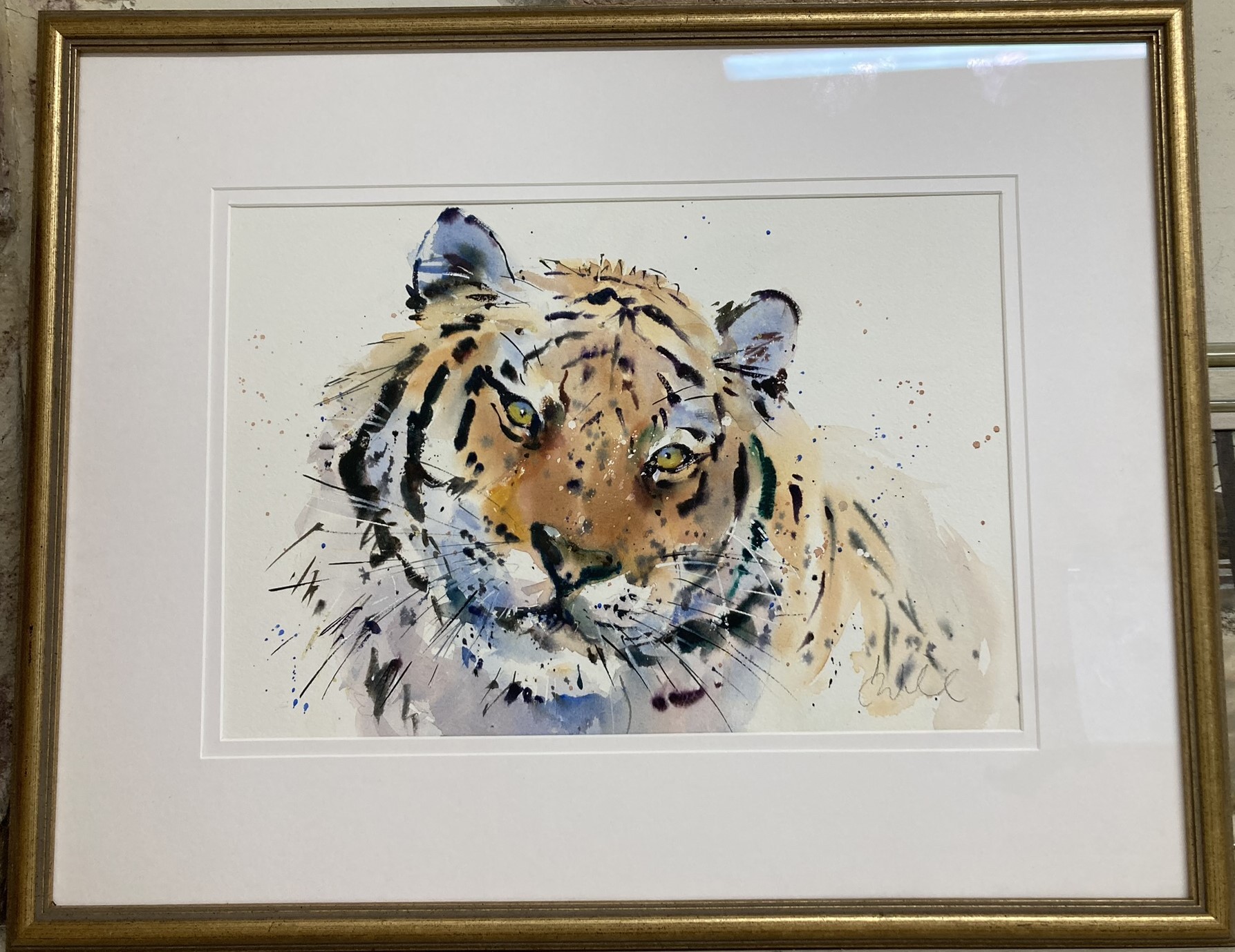 Larson Juhl, study of a tiger, watercolour, signed, 32 x 47 cm - Image 2 of 3