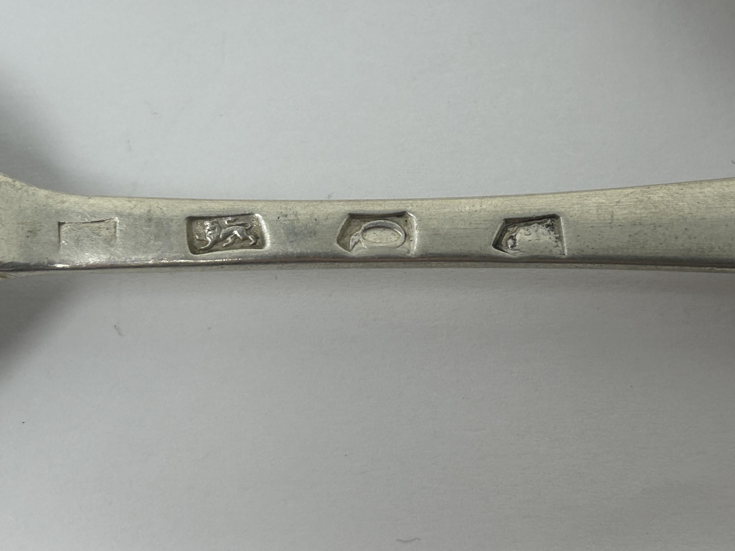 A pair of George II silver Old English pattern spoons, London 1731 - Image 3 of 4