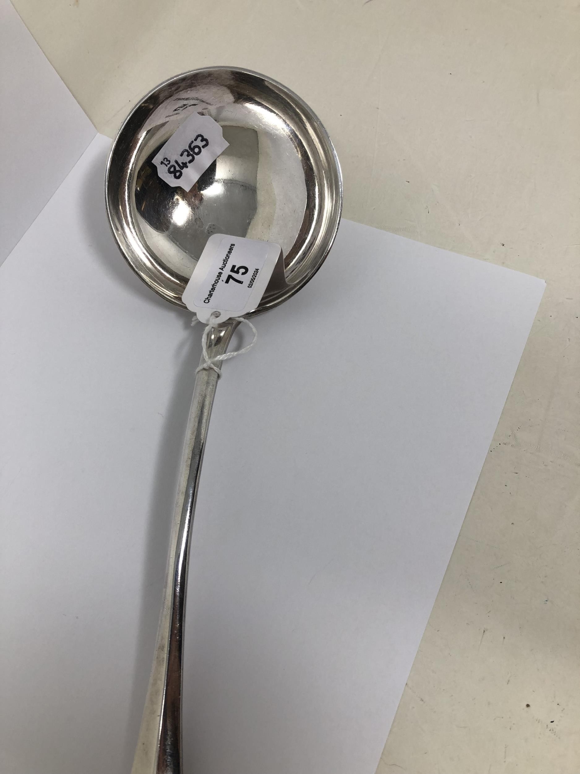 A silver plated Hanovarian or rat tail punch ladle - Image 2 of 4