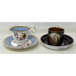 A Vienna style cabinet cup and saucer, and a cabinet cup and saucer (2)