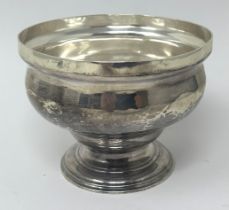 An 18th century silver pedestal bowl, marks rubbed, 6.7 ozt