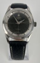 A gentleman's Universal Geneve Polerouter Automatic Microtor wristwatch, with a black dial currently