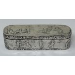 A Continental silver box, decorated children, import marks for 1896, 2.8 ozt