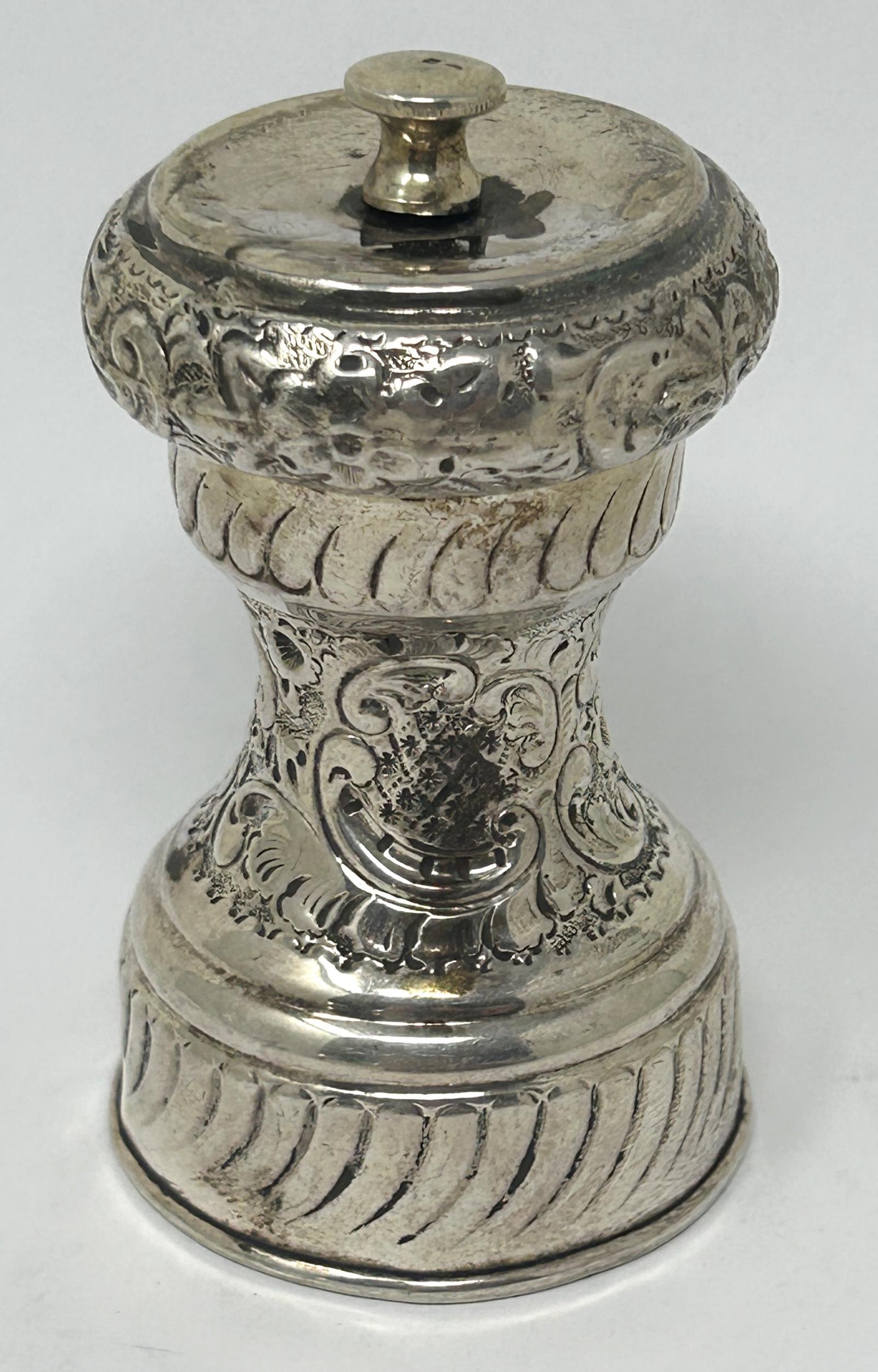 A silver mounted pepper grinder, marks rubbed - Image 3 of 5