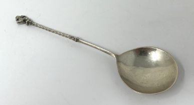 A 19th century French silver spoon, with a lion finial, 30 g
