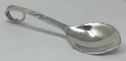 A Danish silver coloured metal spoon, by Georg Jensen, 32.4 g Approx. length: 15 cm