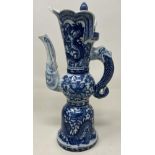 A Chinese blue and white wine ewer, character mark to base, 22 cm high
