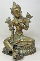 A brass Buddha, 30 cm high