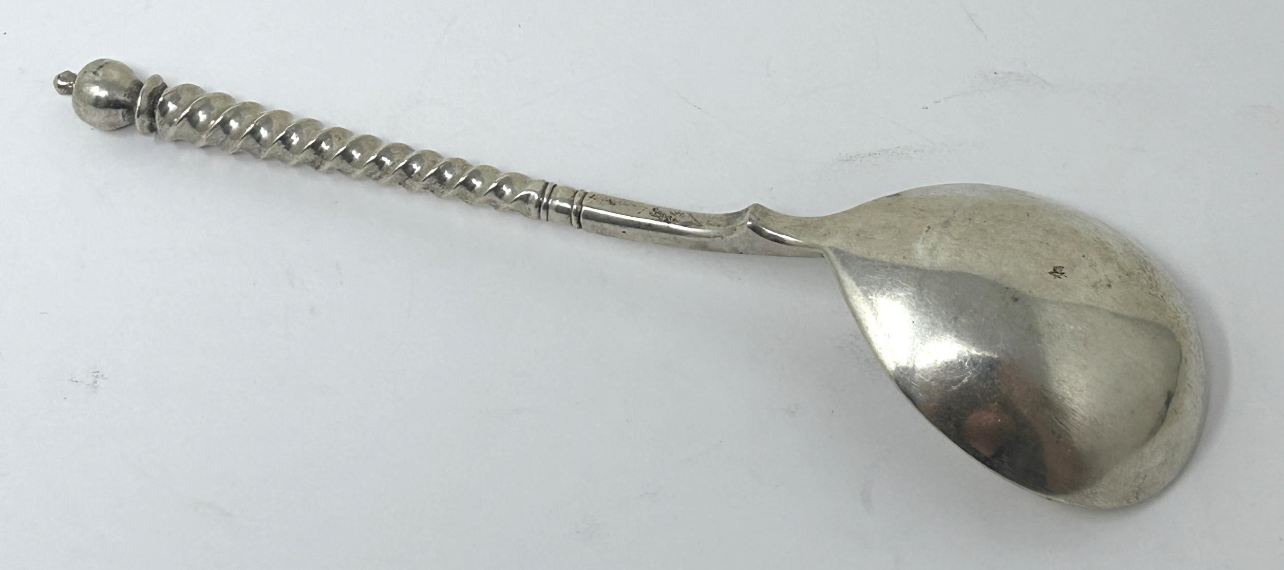A Russian silver coloured metal spoon, 1895 2.5 ozt - Image 5 of 5