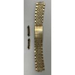 A gold plated Omega watch strap 15 cm length, 2 cm width