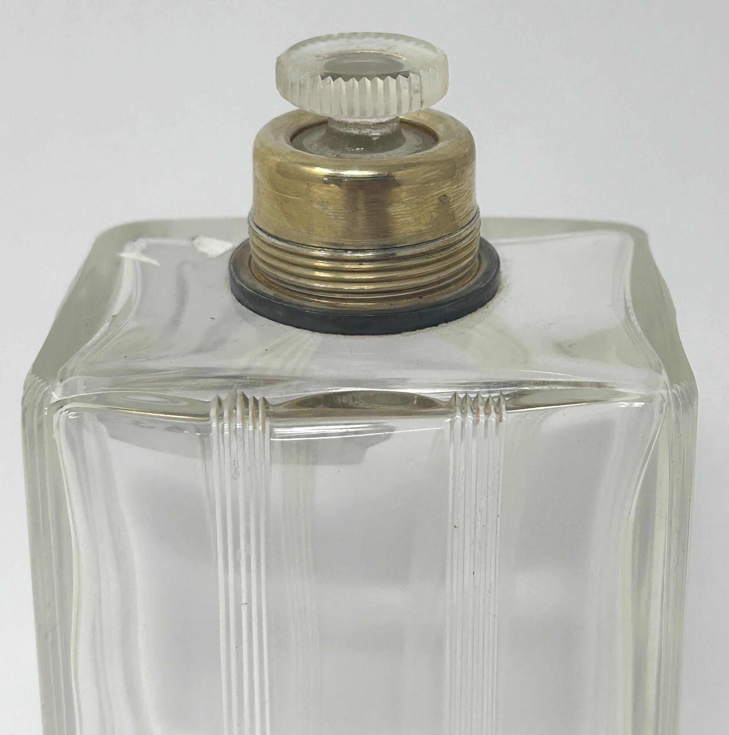 A silver, blue and white enamel topped glass perfume bottle, 12 cm high - Image 3 of 5