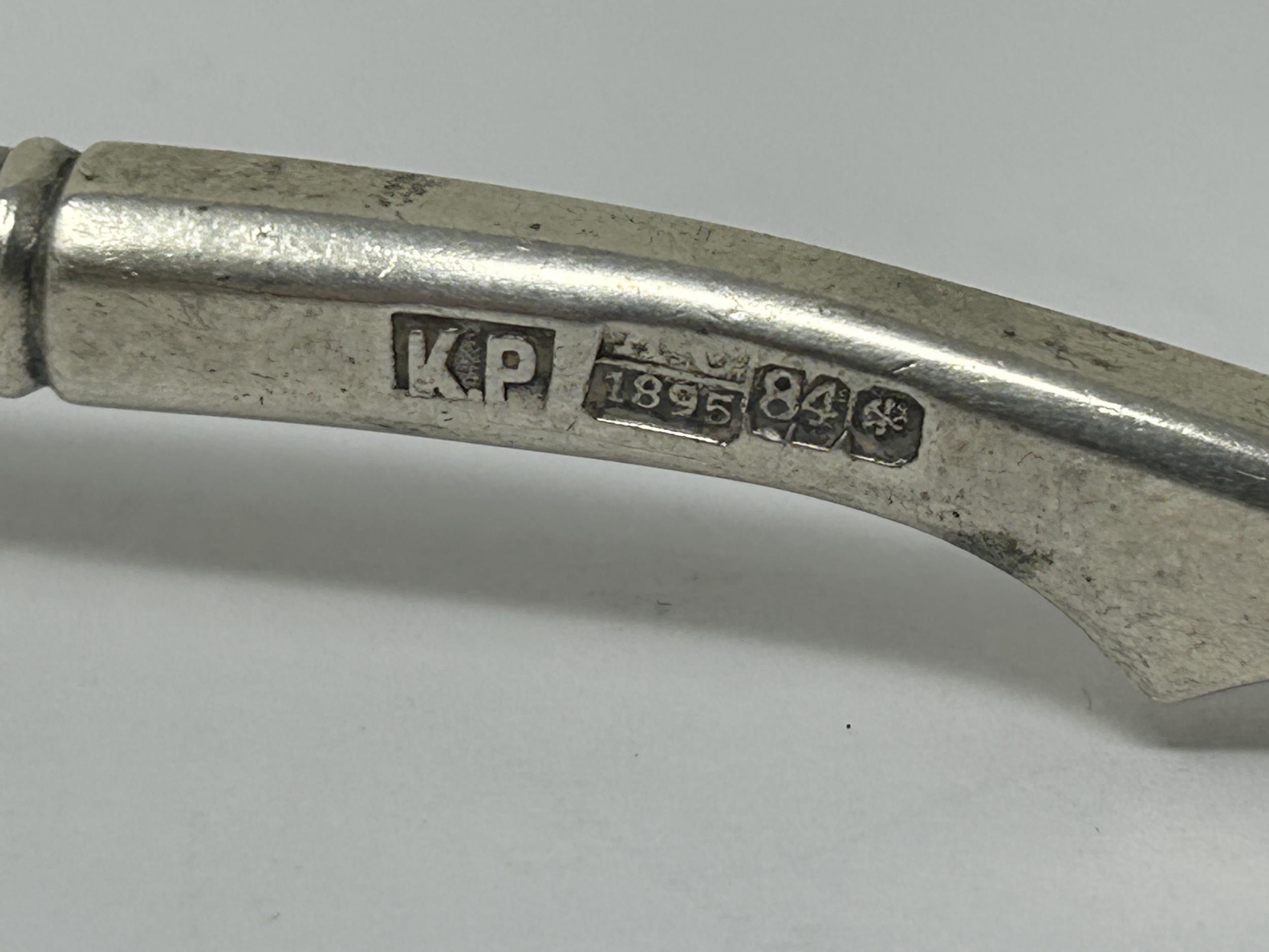 A Russian silver coloured metal spoon, 1895 2.5 ozt - Image 2 of 5