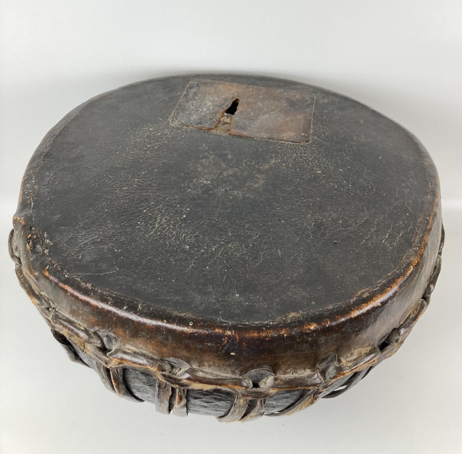 An African drum, 49 cm diameter - Image 2 of 3