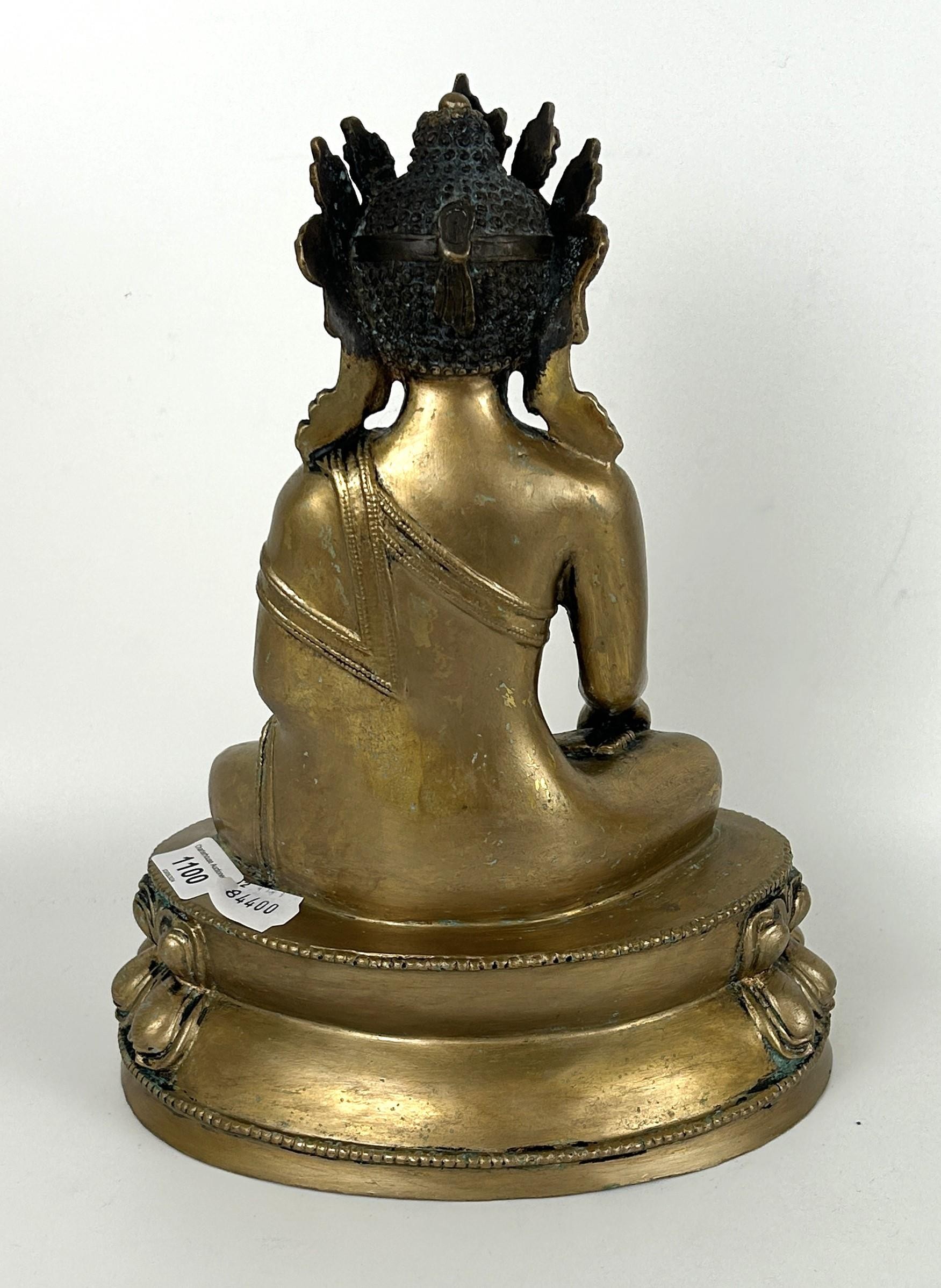A gilt metal Buddha, 33 cm high - Image 2 of 2