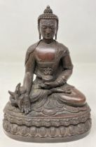 A Chinese bronze Buddha, 15 cm high good condition, no faults found