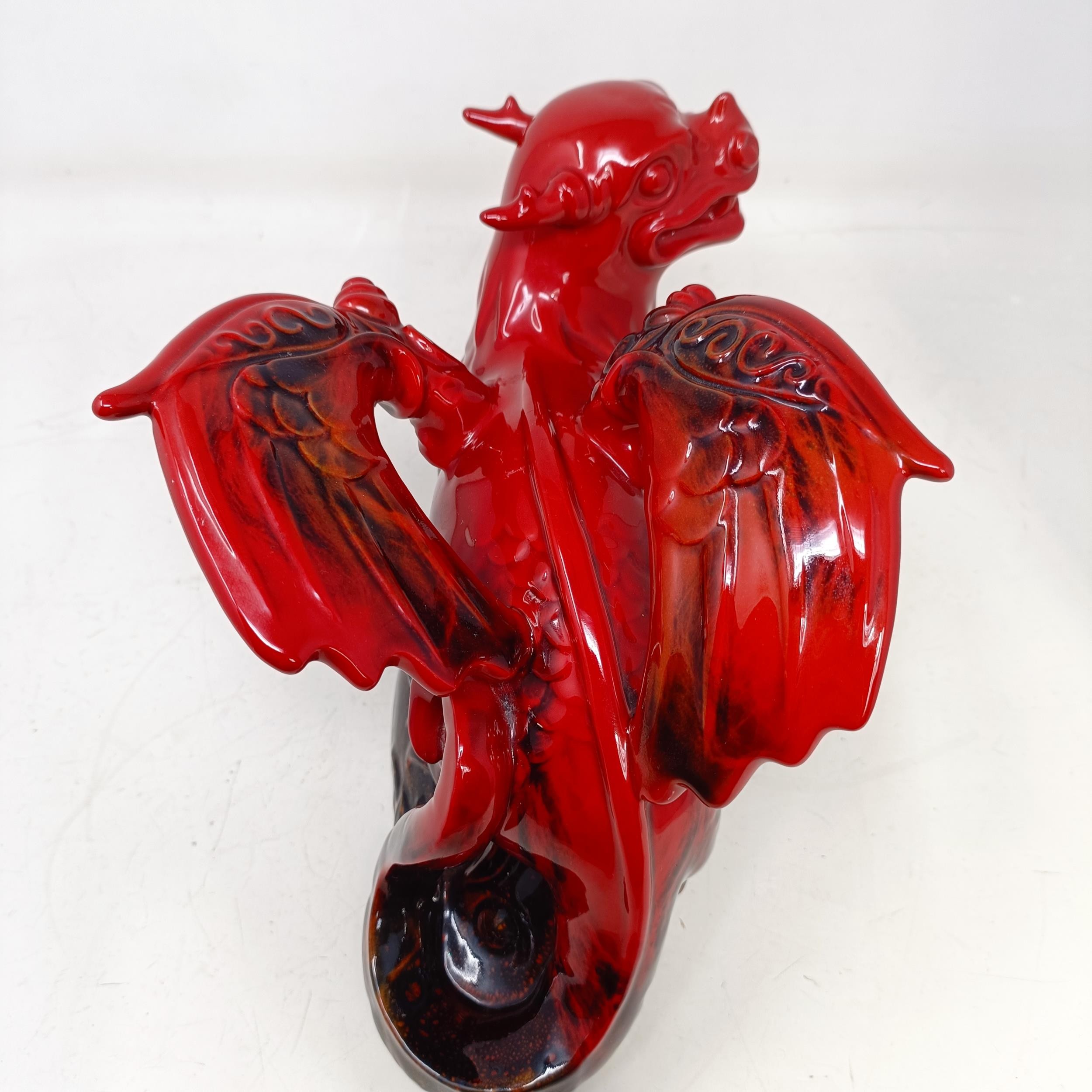 A Royal Doulton Flambé dragon, 30 cm wide looks and feels good - Image 4 of 9