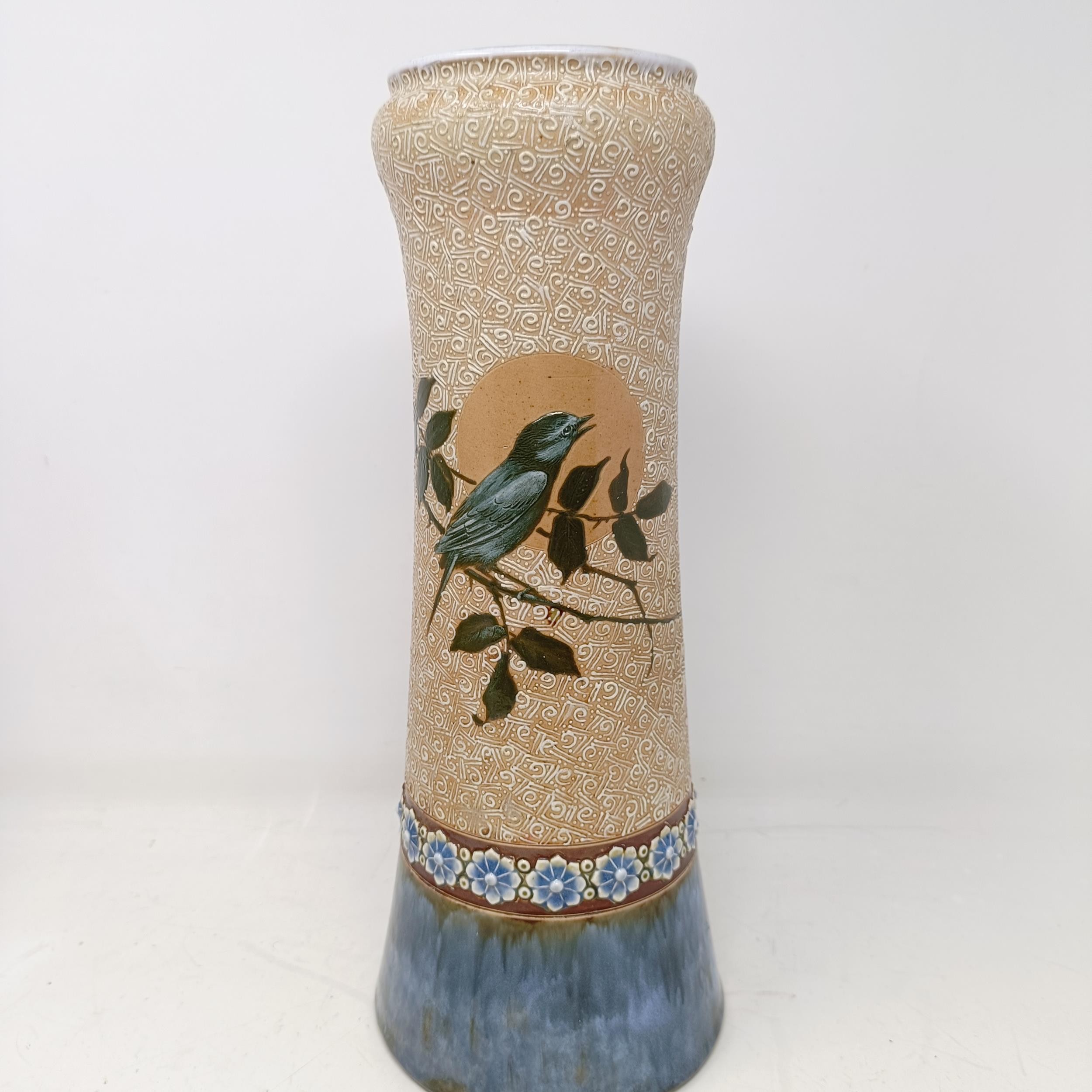 A Royal Doulton vase, by Florence Barlow, decorated birds, 32 cm high No chips, cracks or - Image 2 of 6