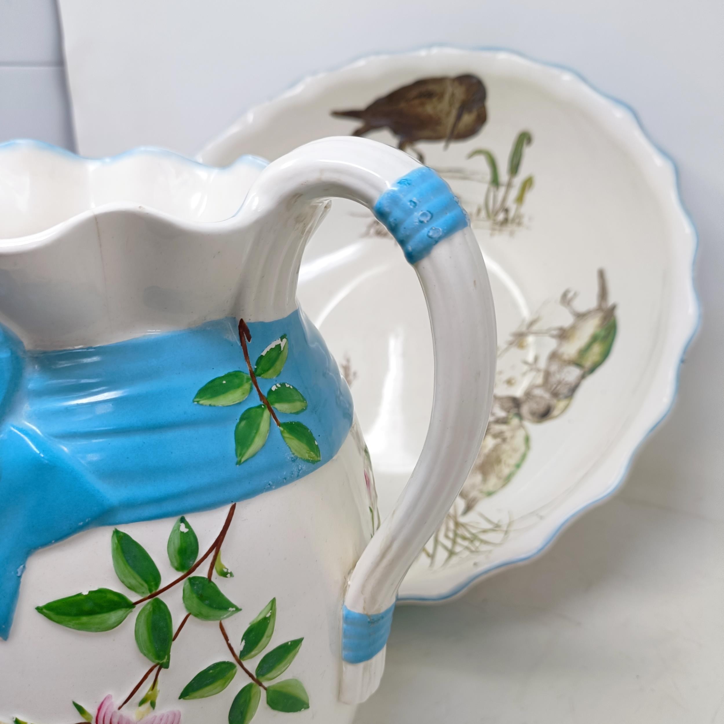 A Minton jug and bowl set, decorated birds (2) - Image 4 of 13