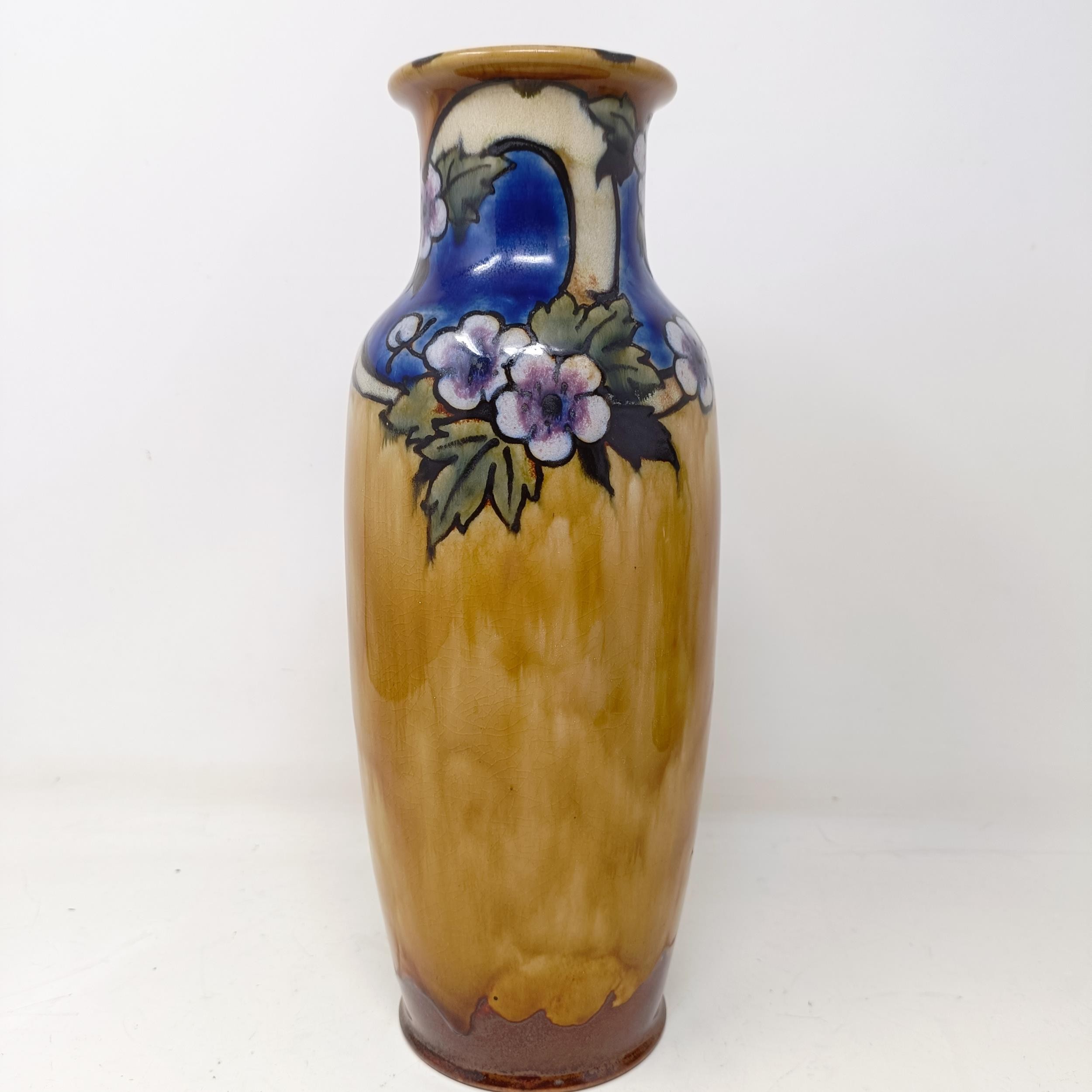 A Royal Doulton vase, by Bessie Newberry, decorated flowers, 30 cm high No chips, cracks or - Image 3 of 6