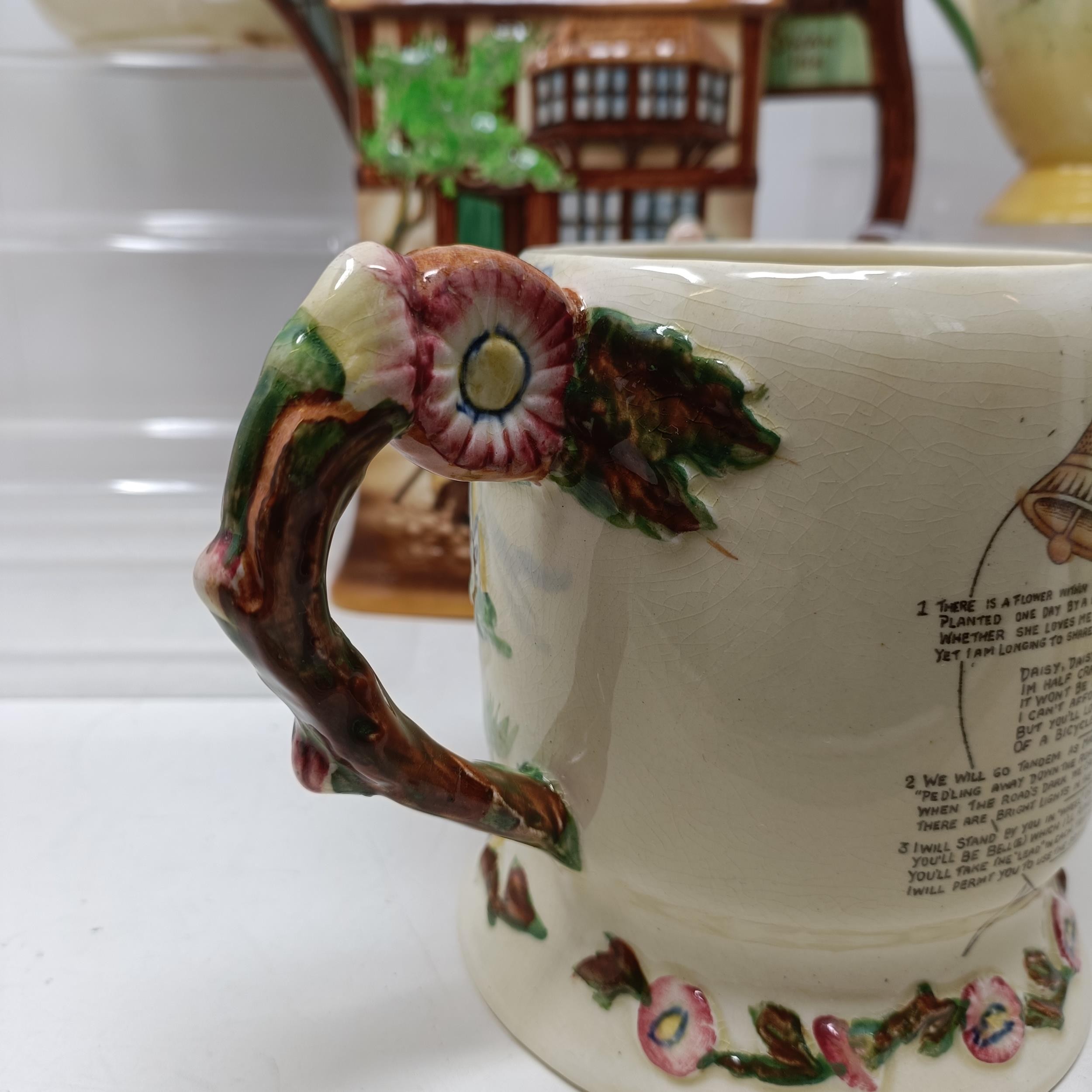 A Royal Doulton Dickens Ware musical jug, The Gaffers Story, 20 cm high, a coffee pot, decorated - Image 7 of 28