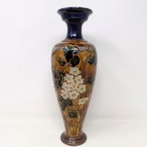 A Royal Doulton vase, by Joan Honey, decorated flowers, 33 cm high No chips, cracks or restoration