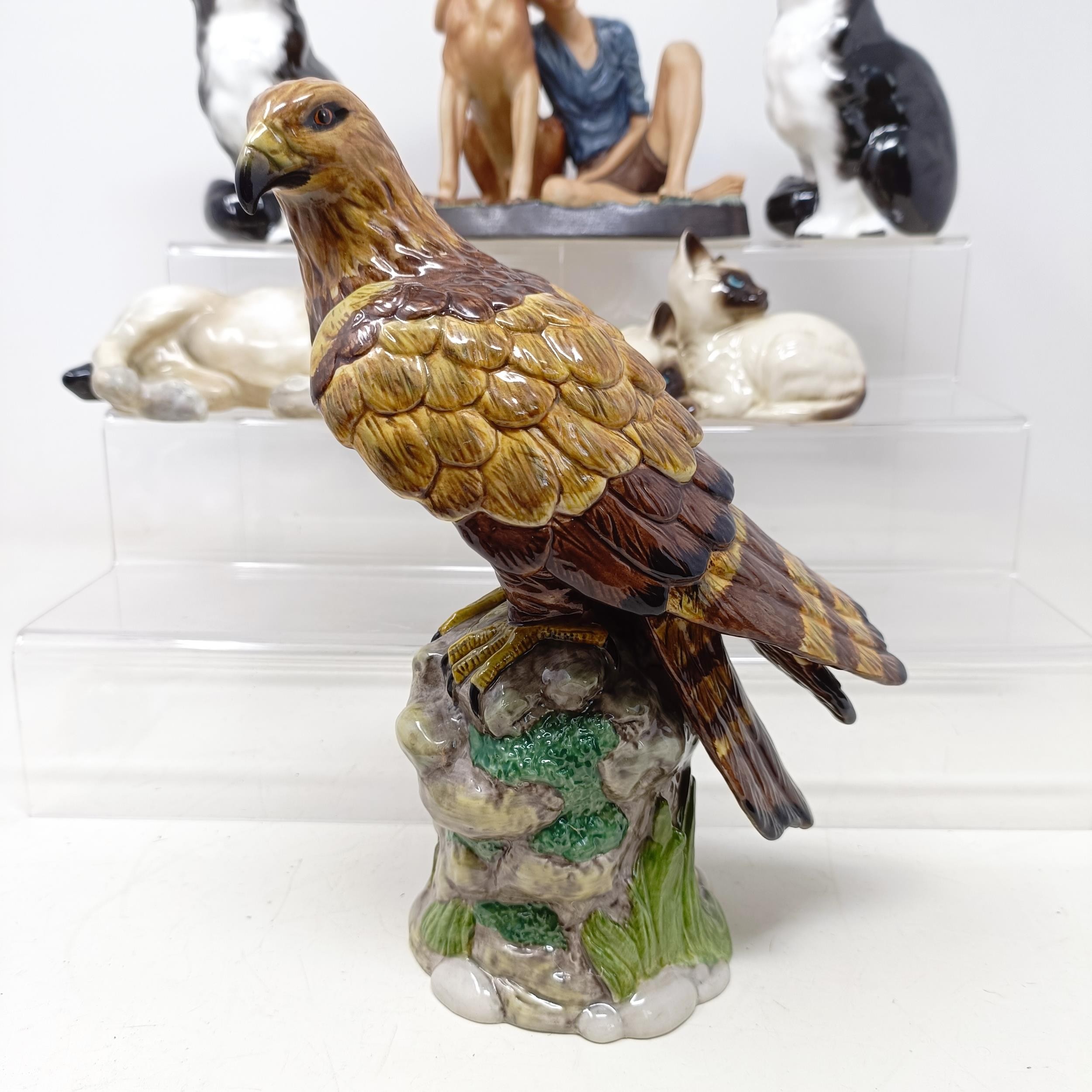 A Royal Doulton figure of a Golden Eagle, RDA36, Buddies HN2546, a figure of a reclining dog, and - Image 16 of 33