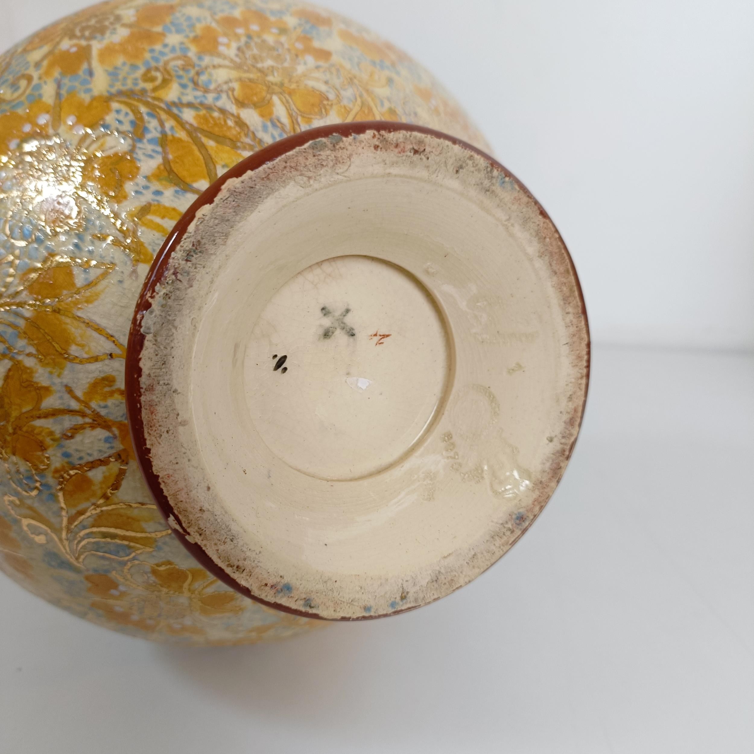 A Royal Doulton vase, decorated with flowers, 43 cm high, a jardinière, 29 cm diameter, and an oil - Image 8 of 19