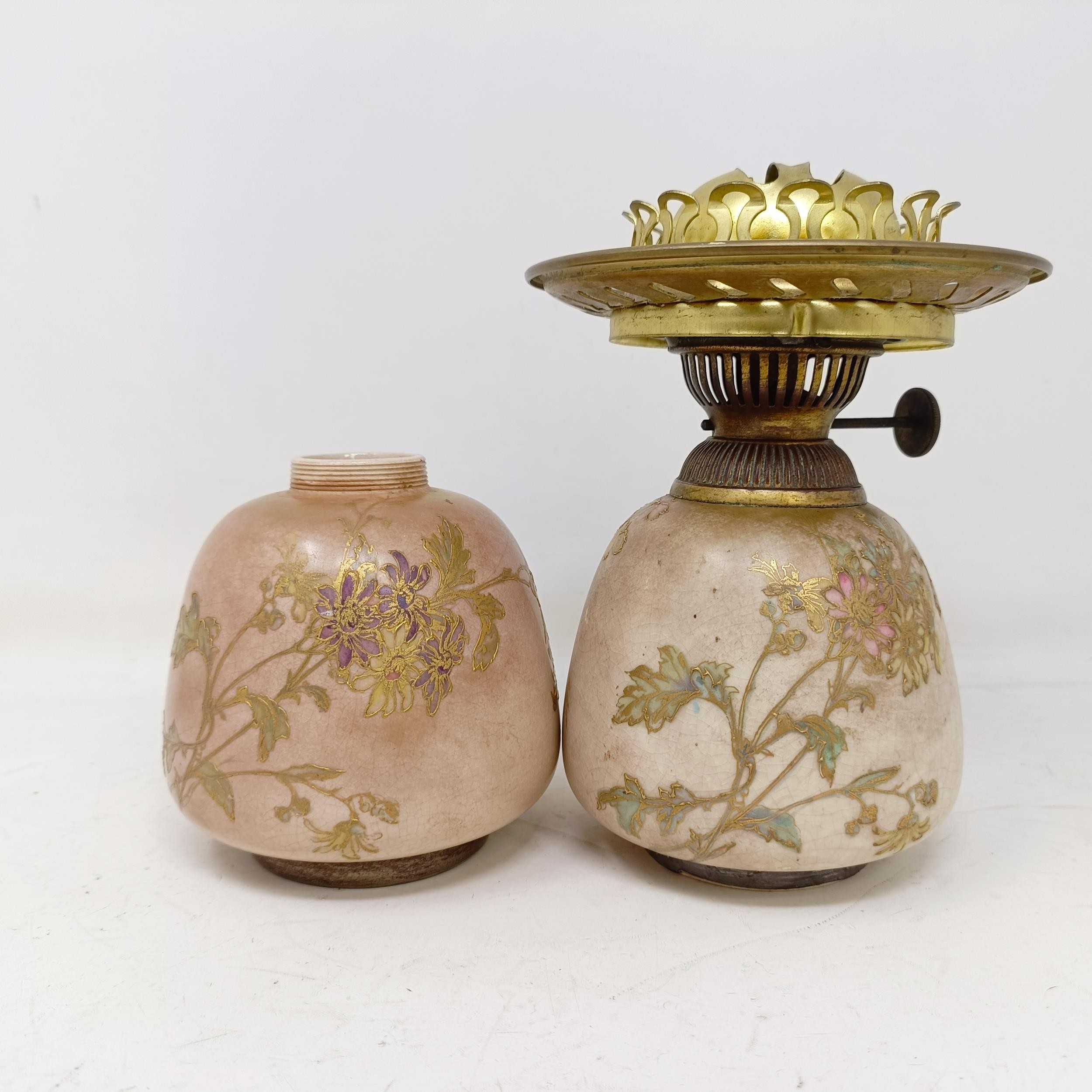 A Doulton Burslem ewer, decorated flowers, 34 cm high, a vase, 28 cm high, a twin handled vase, 18 - Image 2 of 22