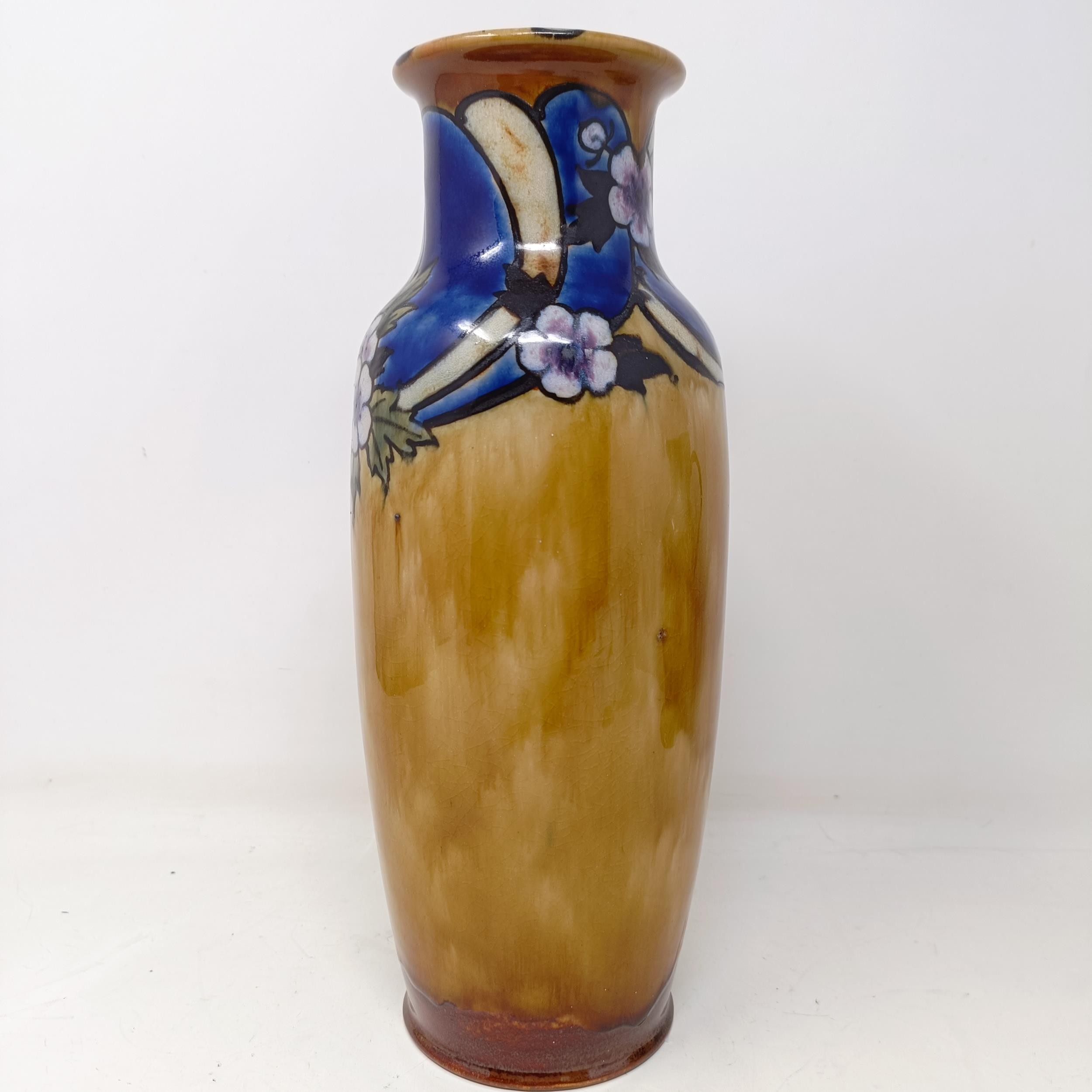 A Royal Doulton vase, by Bessie Newberry, decorated flowers, 30 cm high No chips, cracks or - Image 2 of 6