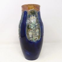 A Royal Doulton vase, by Annie Neal and Eliza Stock, decorated flowers, 25 cm high Notable
