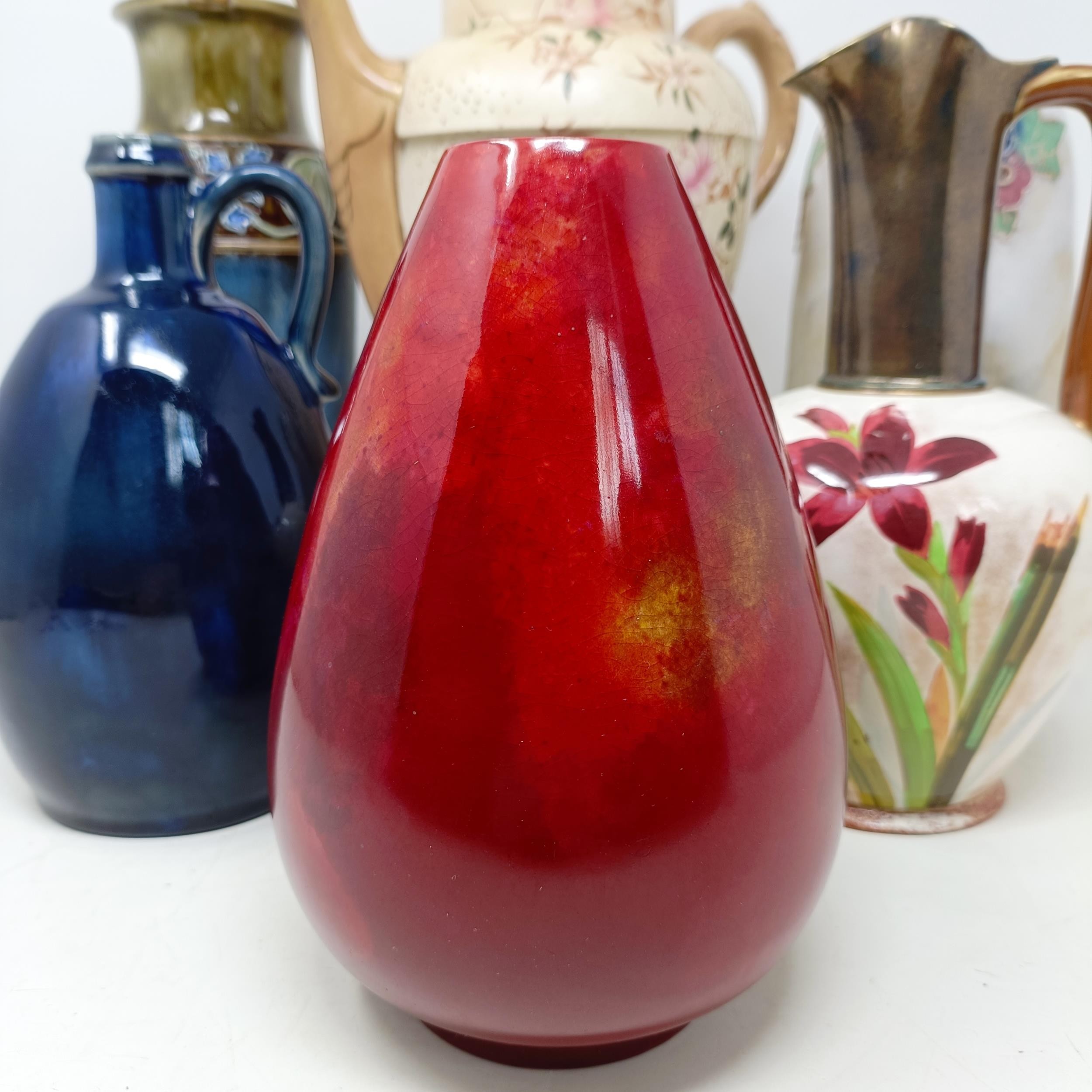 A Royal Doulton Flambé vase, 17 cm high, a Doulton Burslem teapot, two Doulton vases and two jugs ( - Image 3 of 33