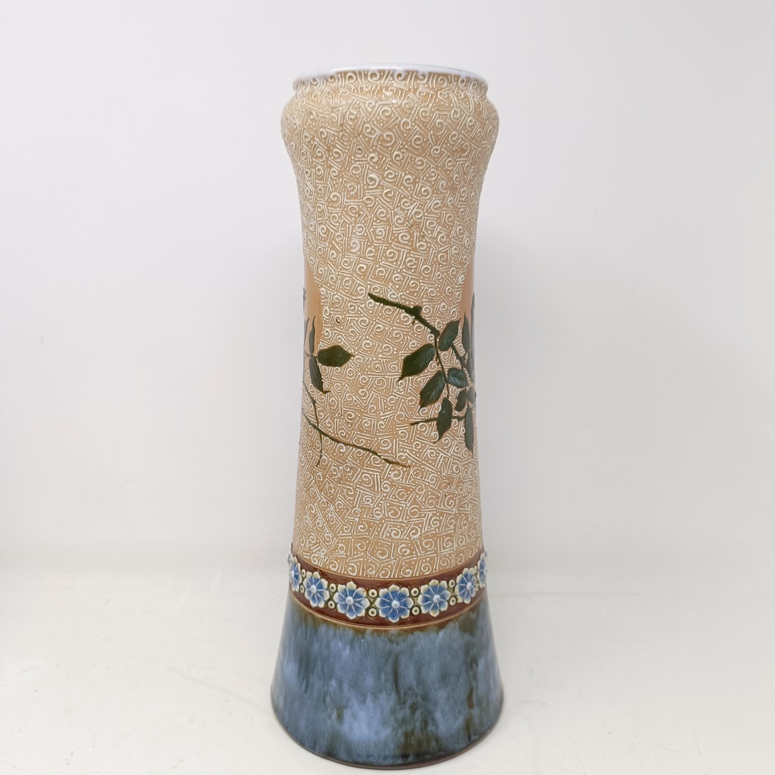 A Royal Doulton vase, by Florence Barlow, decorated birds, 32 cm high No chips, cracks or - Image 3 of 6