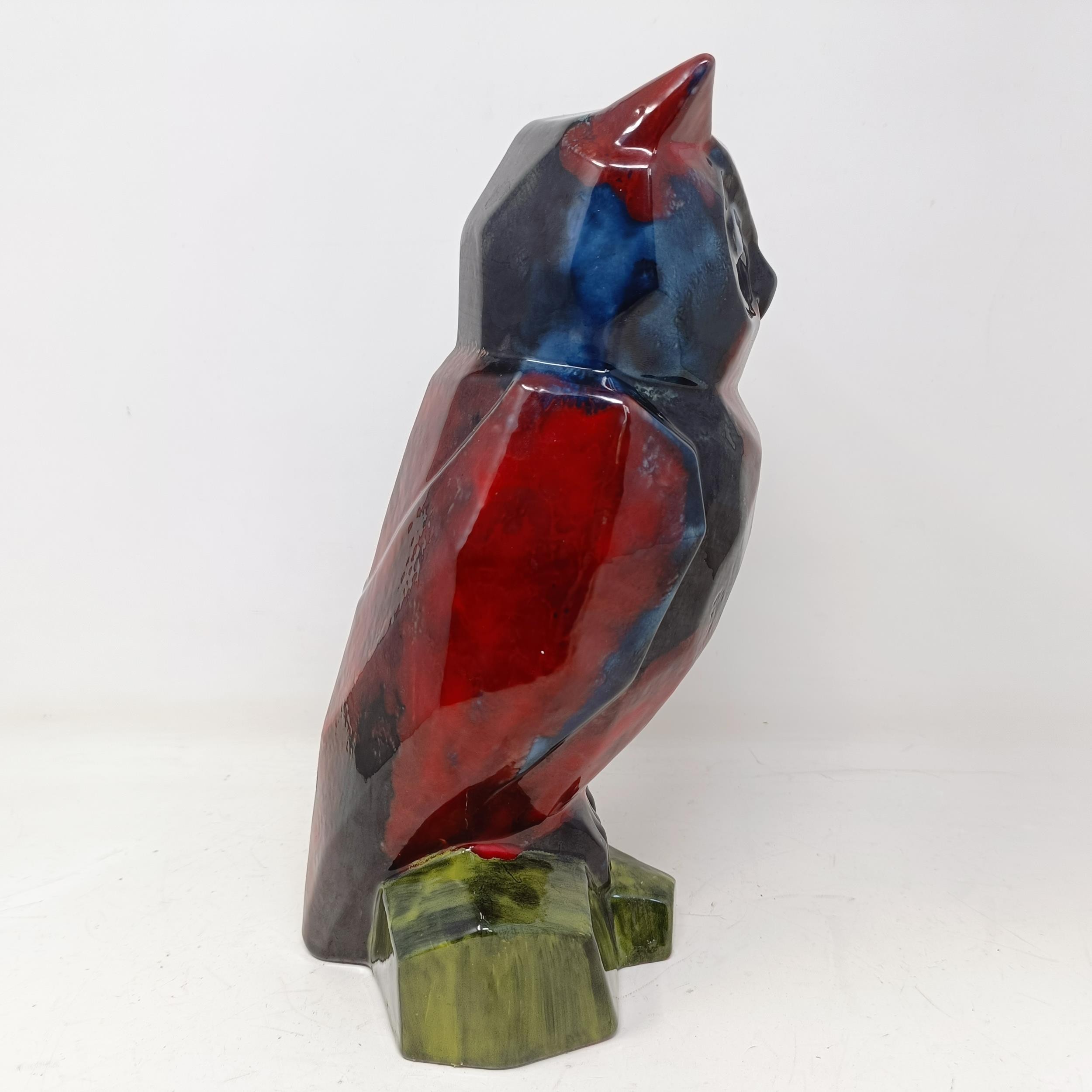 A Royal Doulton prototype Flambé owl, 26 cm high Various firing faults, possible restoration to base - Image 6 of 8