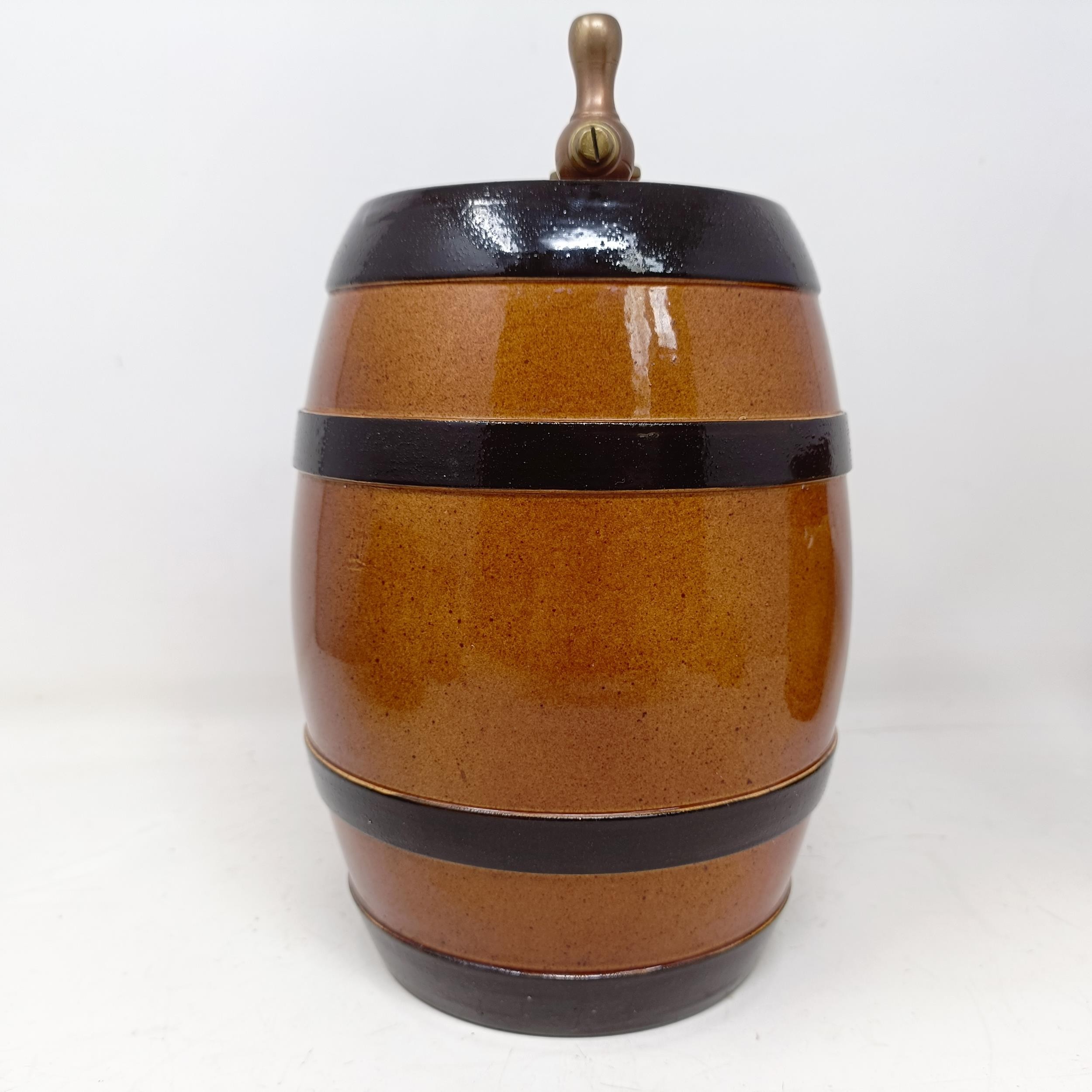 A Doulton Lambeth stoneware barrel, reading Pedestrian Barrelette, 22 cm high, a vase, lacking - Image 42 of 42