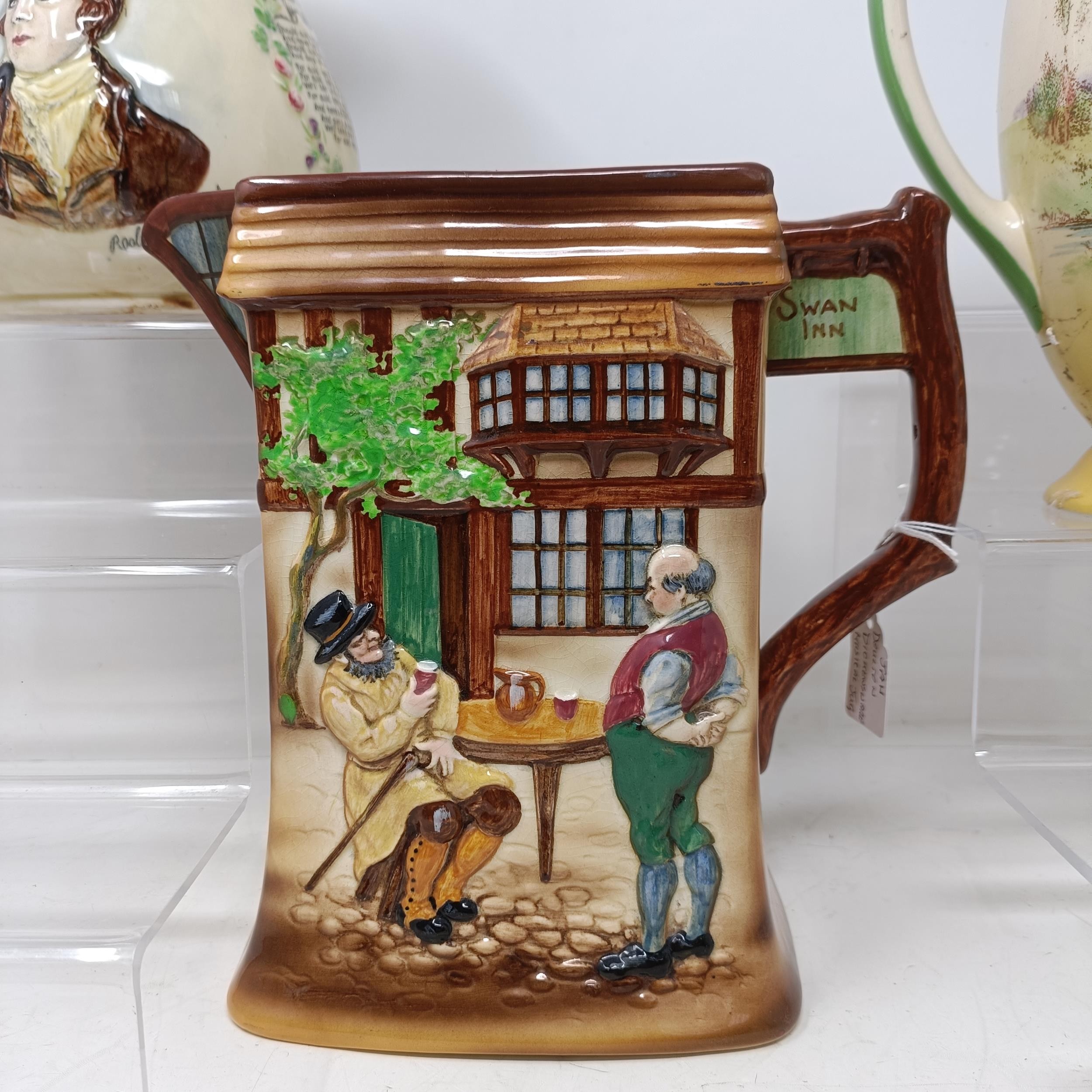 A Royal Doulton Dickens Ware musical jug, The Gaffers Story, 20 cm high, a coffee pot, decorated - Bild 11 aus 28