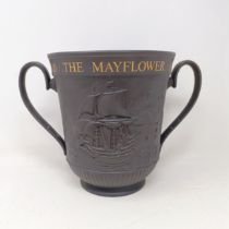 A Royal Doulton commemorative two handled cup, 1620 - The Mayflower 1970, No 309, 20 cm high