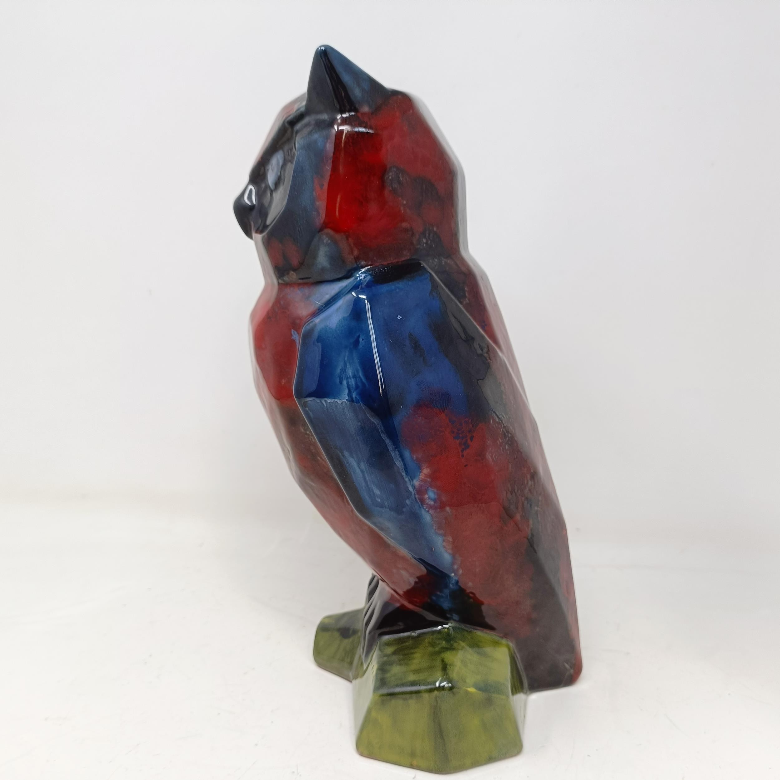 A Royal Doulton prototype Flambé owl, 26 cm high Various firing faults, possible restoration to base - Image 5 of 8