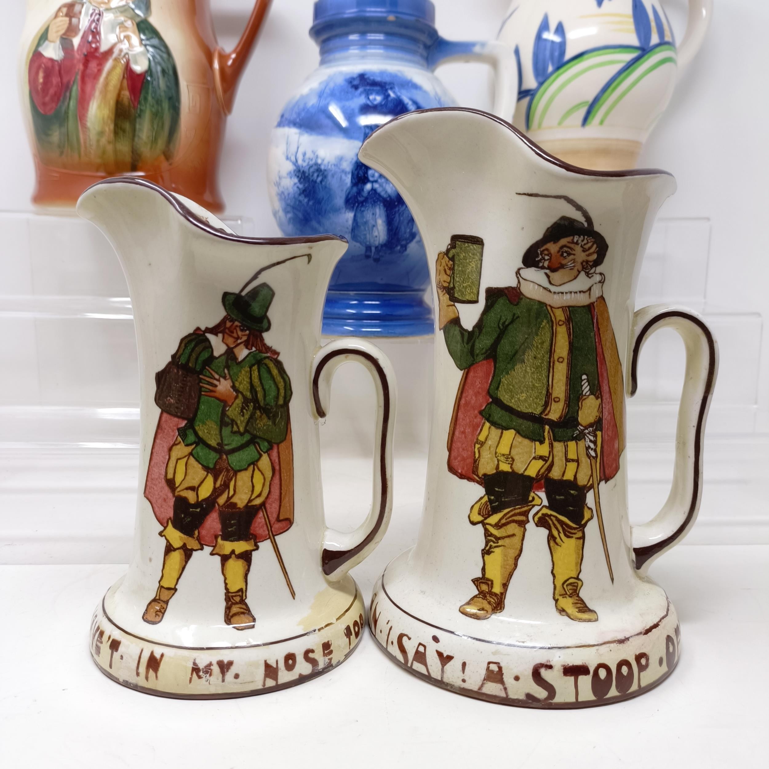 A Royal Doulton jug, decorated figure, 21 cm high, a Royal Doulton jug, Oliver Twist D5617, and - Bild 22 aus 45