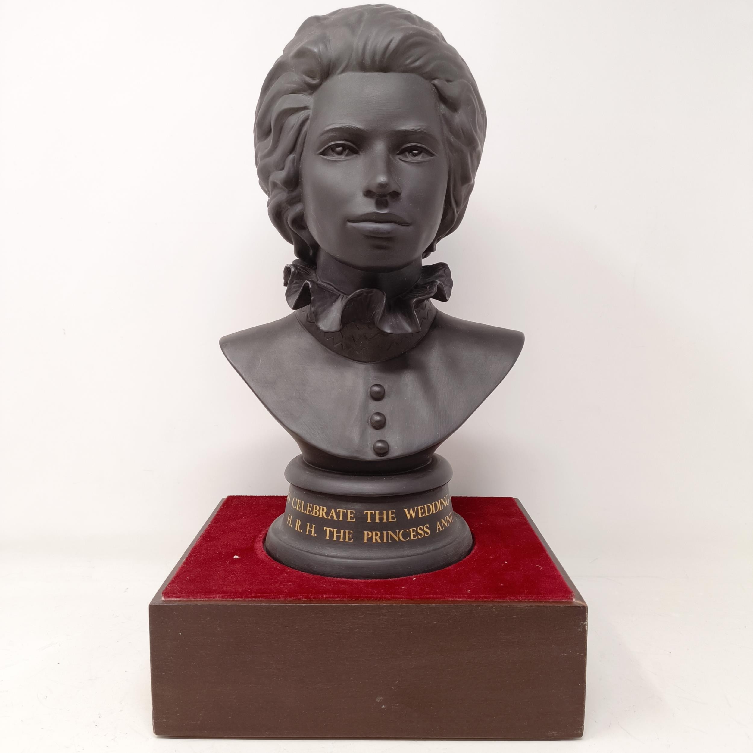 A Royal Doulton limited edition bust, inscribed 'To Celebrate The Wedding Of HRH The Princess Anne',