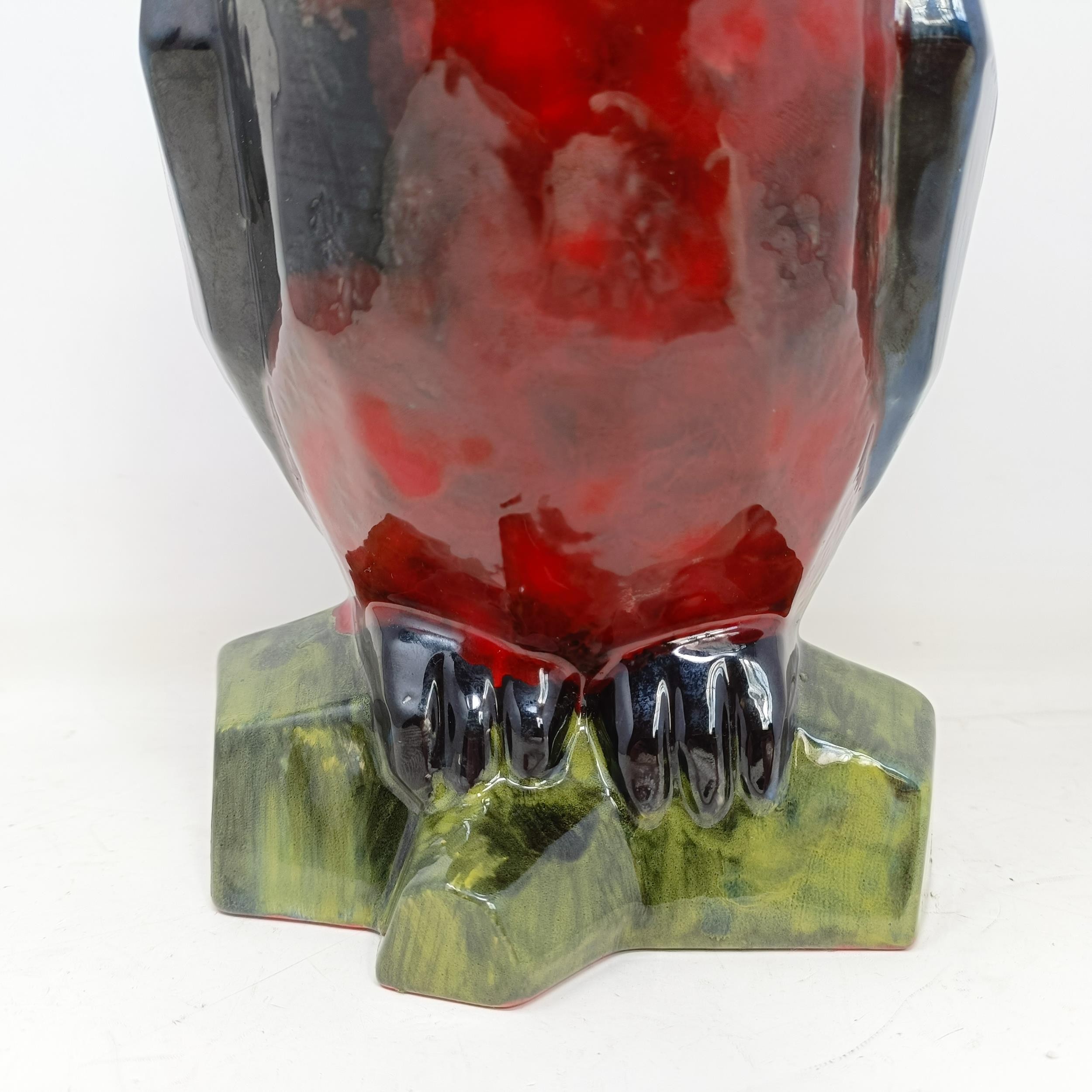 A Royal Doulton prototype Flambé owl, 26 cm high Various firing faults, possible restoration to base - Image 4 of 8