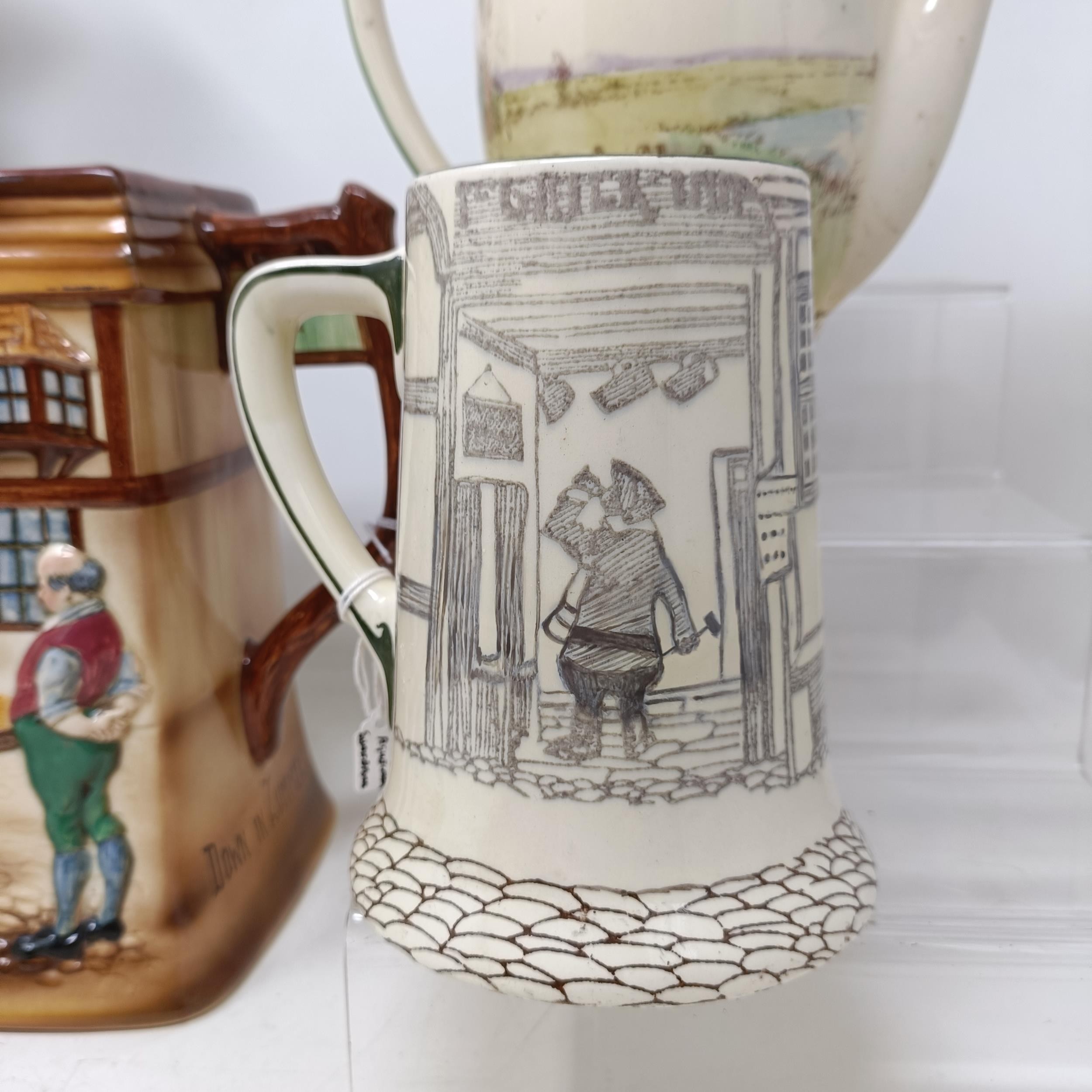 A Royal Doulton Dickens Ware musical jug, The Gaffers Story, 20 cm high, a coffee pot, decorated - Image 2 of 28