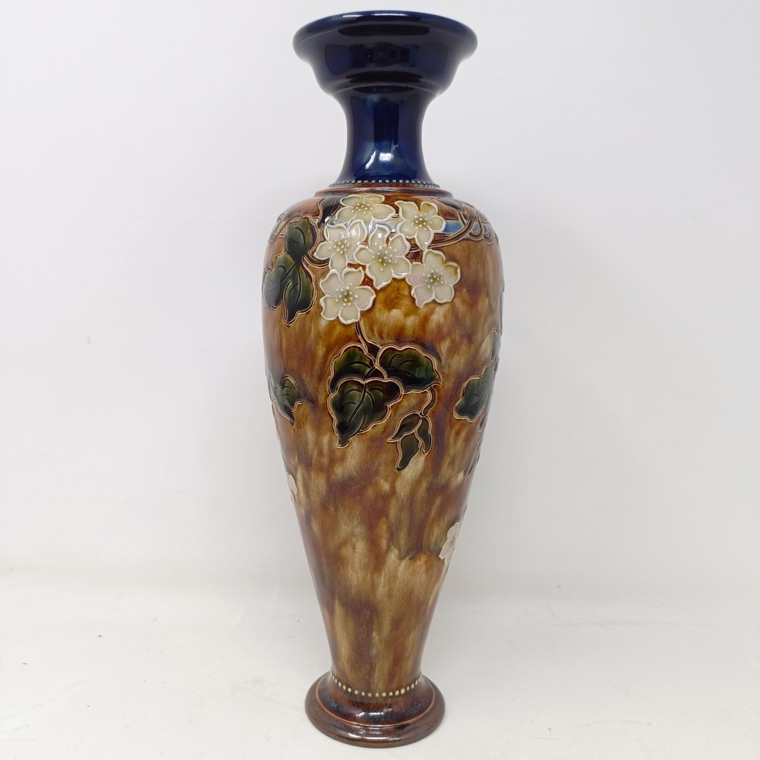 A Royal Doulton vase, by Joan Honey, decorated flowers, 33 cm high No chips, cracks or restoration - Image 2 of 10